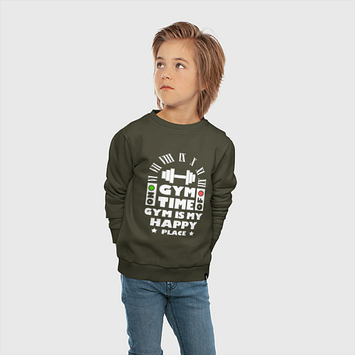 Детский свитшот Время спортзала / Хаки – фото 4