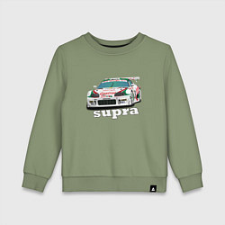 Свитшот хлопковый детский Toyota Supra Castrol 36, цвет: авокадо