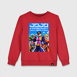 Свитшот хлопковый детский Jojo and Minecraft - collaboration ai art, цвет: красный