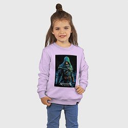 Свитшот хлопковый детский Assassins creed в капюшоне, цвет: лаванда — фото 2