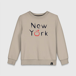 Свитшот хлопковый детский New York apple, цвет: миндальный