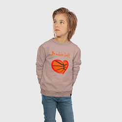 Свитшот хлопковый детский Basket love, цвет: пыльно-розовый — фото 2