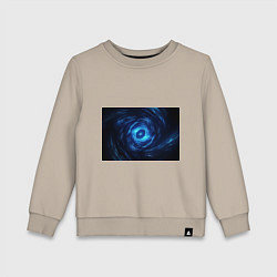 Свитшот хлопковый детский Взрыв синий геометрической абстракции, цвет: миндальный
