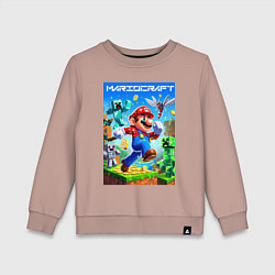 Детский свитшот Mario in Minecraft - ai art collaboration