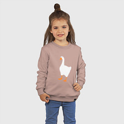 Свитшот хлопковый детский Untitled goose game honk, цвет: пыльно-розовый — фото 2