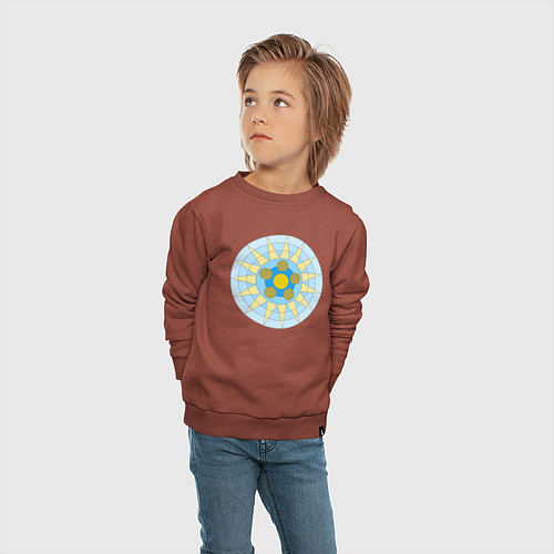 Детский свитшот Окружности со звездой / Кирпичный – фото 4