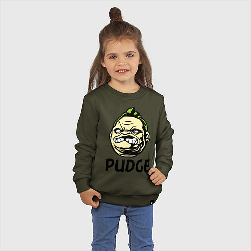 Детский свитшот Pudge Face / Хаки – фото 3