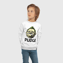 Свитшот хлопковый детский Pudge Face, цвет: белый — фото 2