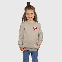 Свитшот хлопковый детский Im Canadian - motto, цвет: миндальный — фото 2