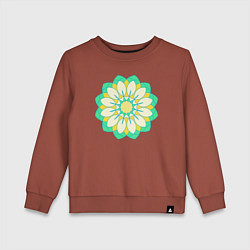 Детский свитшот Мандала зеленых оттенков