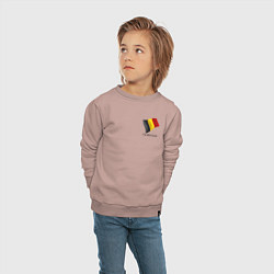 Свитшот хлопковый детский Im Belgian - motto, цвет: пыльно-розовый — фото 2
