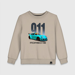 Свитшот хлопковый детский Cпортивный автомобиль Porsche, цвет: миндальный