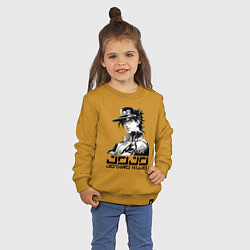 Свитшот хлопковый детский Jotaro Kujo - jojo ai art, цвет: горчичный — фото 2
