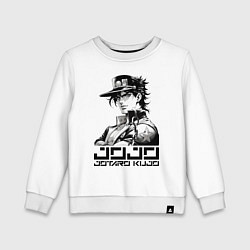 Свитшот хлопковый детский Jotaro Kujo - jojo ai art, цвет: белый