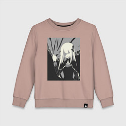 Свитшот хлопковый детский ReZero Ехидна, цвет: пыльно-розовый