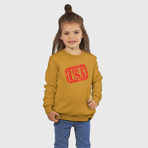 Детский свитшот Made in USA / Горчичный – фото 3