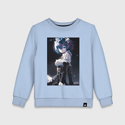 Свитшот хлопковый детский Жизнь с нуля в альтернативном мире Рем, цвет: мягкое небо