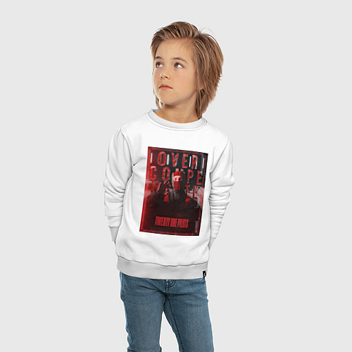 Детский свитшот В маске - Twenty one pilots / Белый – фото 4