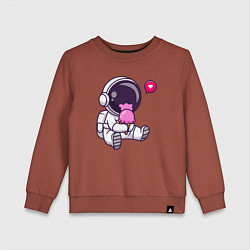 Свитшот хлопковый детский Космонавт и мороженое, цвет: кирпичный
