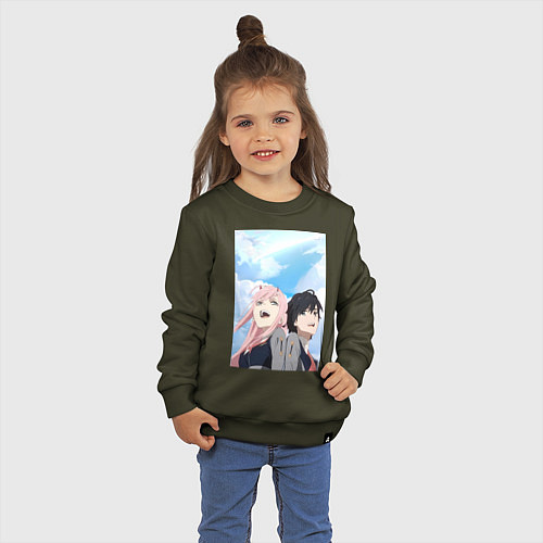 Детский свитшот Милый во Франксе Хиро / Хаки – фото 3