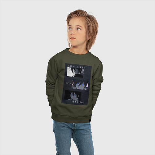 Детский свитшот Глаза бога войны / Хаки – фото 4