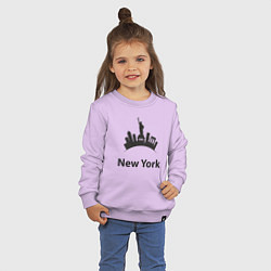 Свитшот хлопковый детский New York mood, цвет: лаванда — фото 2