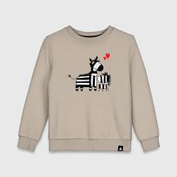 Свитшот хлопковый детский Zebra love, цвет: миндальный