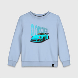 Свитшот хлопковый детский Винтажный немецкий автомобиль Порше 911, цвет: мягкое небо
