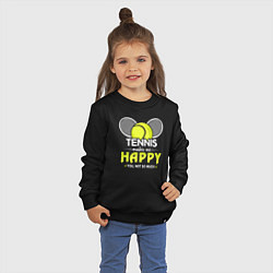 Свитшот хлопковый детский Теннис делает меня счастливым а ты не очень, цвет: черный — фото 2
