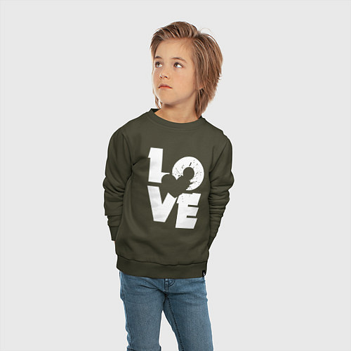Детский свитшот Love heart / Хаки – фото 4