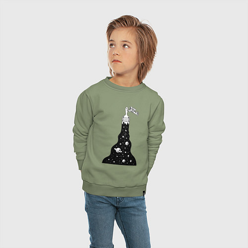 Детский свитшот Художник космонавт / Авокадо – фото 4