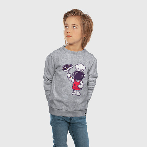 Детский свитшот Повар космонавт / Меланж – фото 4