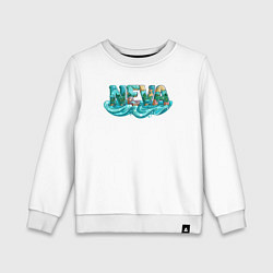 Свитшот хлопковый детский Река Нева, цвет: белый