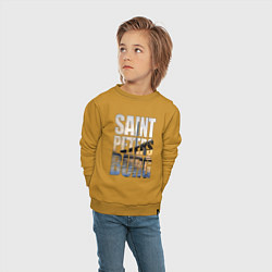 Свитшот хлопковый детский Санкт-Петербург вантовый мост, цвет: горчичный — фото 2