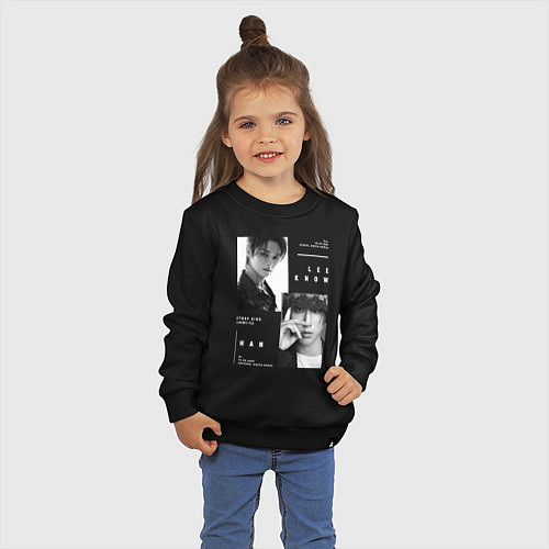 Детский свитшот Stray kids Minsung Lee know Han / Черный – фото 3