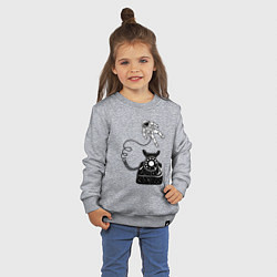 Свитшот хлопковый детский Космический телефон, цвет: меланж — фото 2