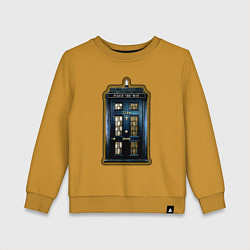 Свитшот хлопковый детский Tardis Sherlock, цвет: горчичный