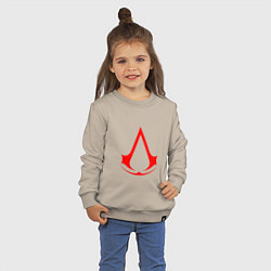 Свитшот хлопковый детский Red logo of assassins, цвет: миндальный — фото 2