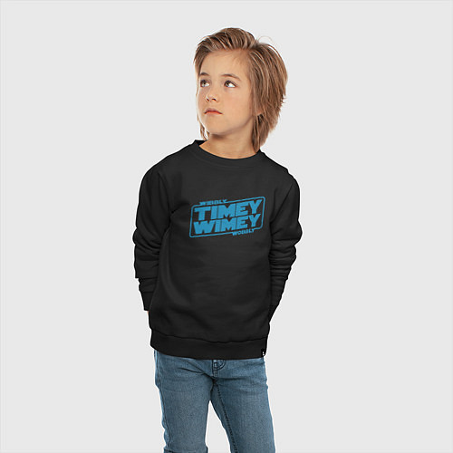 Детский свитшот Timey wimey wibbly wobbly / Черный – фото 4