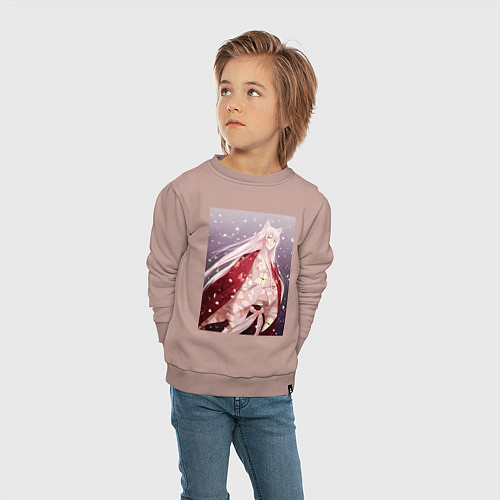 Детский свитшот Очень приятно Бог Томоэ Дух-хранитель / Пыльно-розовый – фото 4