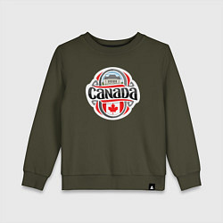 Свитшот хлопковый детский Canada country, цвет: хаки