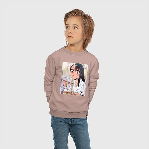 Детский свитшот Не издевайся, Нагаторо Хаясэ / Пыльно-розовый – фото 4