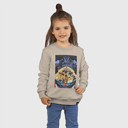 Свитшот хлопковый детский Моя геройская академия Идзуку Мидория коллаж, цвет: миндальный — фото 2