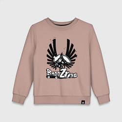 Свитшот хлопковый детский Bass speaker wings, цвет: пыльно-розовый