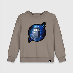 Свитшот хлопковый детский Tardis in space, цвет: утренний латте