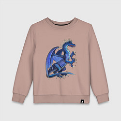 Свитшот хлопковый детский Azure dragon, цвет: пыльно-розовый