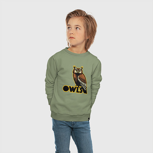 Детский свитшот Owls / Авокадо – фото 4