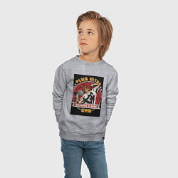 Свитшот хлопковый детский Моя геройская академия Всемогущий зал, цвет: меланж — фото 2