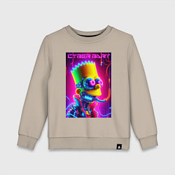 Детский свитшот Cyber Bart - neon glow fantasy