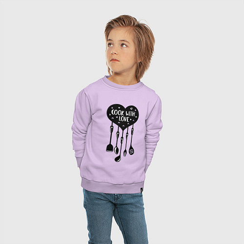 Детский свитшот Готовь с любовью / Лаванда – фото 4